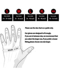 Size chart for gloves with palm width measurements from small to XXL, showing hand diagram for ANSI A9 Cut Resistant Work Gloves For Men And Women, 2 Pairs.