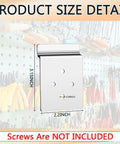 10 Pack Slatwall Metal Plate Mount Backplates For Slatwall Compatible Displays Heavy Duty Steel Bracket With Four Pre Drilled Holes Universal Backplate Adapter To Securely Display Items On Retail Slatwall, showing size dimensions 3.15in x 2.15in