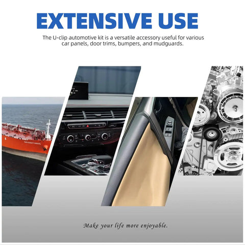 54 Piece Assorted U Style Clip On Nuts Crafted From Grade 304 Stainless Steel Snap Tight To Auto Fender And Dash Panel Hardware used in car panels and door trims.