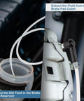 One Person Pneumatic Brake Bleeder Kit With 3 Liter Vacuum System connected to car brake fluid reservoir