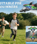 Foam RC Airplane With LED Lights For Kids And Adults Ages 8 To 16 360 Degree Flips Stunt Fighter Jet Toy Headless Mode Altitude Hold
