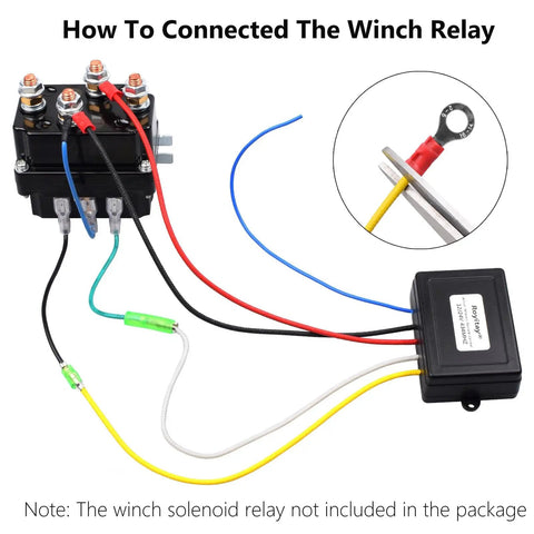 Wiring diagram for Wireless Winch Remote Control Kit For Car Truck Jeep ATV SUV 12V 24V Handset With Waterproof Receiver