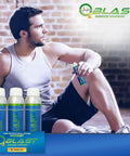 Man using Pure Oxygen Canister For Quick Recovery And Sharp Focus, 4L Portable Oxygen, 3 Pack with Flip Top Cap in gym setting