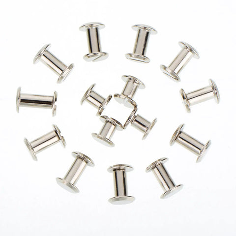Complete 75 Piece Chicago Screw Post Leather Binding Kit includes durable silver rivet buttons for leather crafting and DIY repairs.