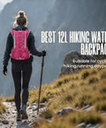 Person hiking with a 12L Hydration Backpack With 2L Water Bladder For Men And Women, Ultra Lightweight, Reflective Straps