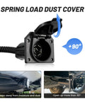 7 Way RV Trailer Light Connector Socket 7 Pin Wiring Harness with Mounting Bracket, open dust cover