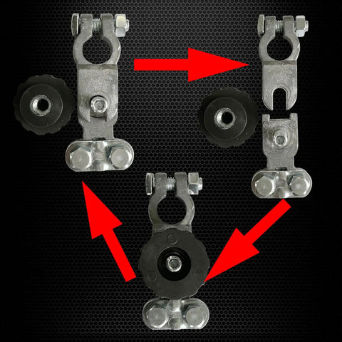 Lead Top Post Battery Terminal Connector With Quick Release Knob for Battery Cable Ends No Fuss Easy Install And Fast Disconnect