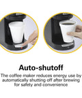 One Cup Pod Coffee Maker For Home Or Office Black Single Serve Brewer Lightning Fast Under 3 Minutes Brew Automatic Shutoff