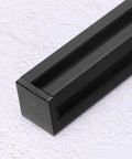 Close-up of Four Pack 2020 Aluminum T Slot Extrusion Profile 100mm Four Inch European Standard Anodized Black Linear Rail Frame end.