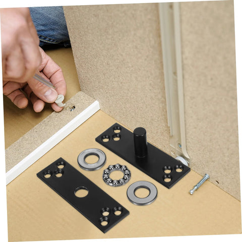 360 Degree Hidden Door Hinge Stainless Steel Pivot For Secret Doors shown in installation process.