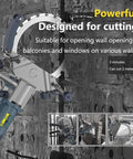 Killer Wall Cutting Machine With Beefy Brushless Motor And Integrated Water Pump High Powered Electric Concrete Saw for deep grooves