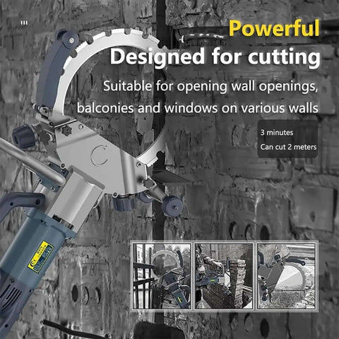 Heavy Duty 8800 Watt Brushless Wall Cutting Machine With Linkage Water Pump And 27 Cm Deep Groove Chaser for precise wall openings.