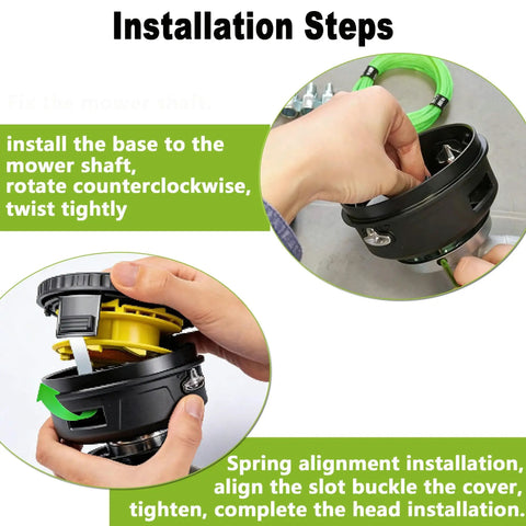 Quick Load Weed Eater Head Replacement For Most Trimmers With Counterclockwise Spin Easy Install Universal Fit instruction steps