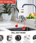Faucet Mounted Eyewash Station Kit With 360 Degree Rotating Nozzle Emergency Eyewash Attachment installed on kitchen sink faucet