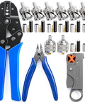 Coaxial Cable Tool Kit With Heavy Duty BNC Crimp Tool And 8 BNC And UHF Male Connectors Coaxial Cable Stripper And Wire Cutter