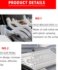 Electric Pull Down Attic Ladder With Titanium Magnesium Alloy Frame Invisible Ceiling Mount Built Tough Retractable Loft Steps Smooth Glide Easy Home Access Upgrade showing cold-rolled steel S-bend and anti-slip pedal detail.