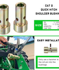 Two Pairs Cat 2 Quick Hitch Adapter Bushings Set For Category II 3 Point Tractors Heavy Duty Built Tough Workhorse Quick Hitch