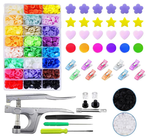 No Sew Snap Button Kit With Pliers Set 460 Sets T5 Plastic Snaps 23 Colors For Clothing Diapers Bibs Rain Coats And Craft Projects Easy Install Snap Fasteners Tool Kit