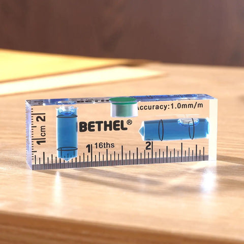 Compact Magnetic Bubble Spirit Level 2.95 Inch Mini Pocket Level With 90 Degree And 180 Degree Vials Shatterproof Acrylic Cross Check Built To Last For Machinists Construction Pros And Home Projects, blue acrylic view