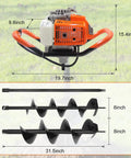 Gas Powered Post Hole Digger Workhorse With 72cc Engine 2 Stroke Auger Includes 6 Inch And 8 Inch Drill Bits Plus One Extension Rod