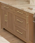 10 Pack Champagne Bronze Cabinet Pulls 5 Inch 128mm Handle Set on Kitchen Cabinets and Drawers