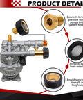 Copper Water Inlet Connector For High Pressure Washer Pumps Three Eighths Inch Male To Three Quarters Inch Female Fitting with mesh filter