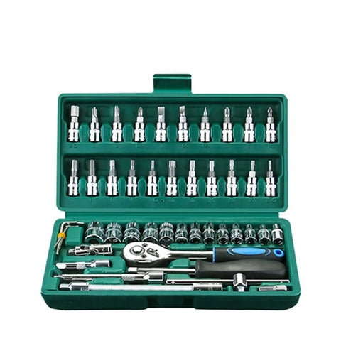 Must Have Car Repair Tools Kit Quarter Inch Drive Socket Wrench Ratchet Set 150 Piece Mixed Packaging auto DIY maintenance kit