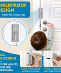 Child locking and unlocking door with 800 Lb Beefed Up Kick Proof Door Reinforcement Lock For Inward Swing Doors Easy DIY Install