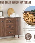 Premium Solid Wood Bed Risers Set Of 4 on a stylish cabinet, showcasing solid wood structure and heavy duty design.