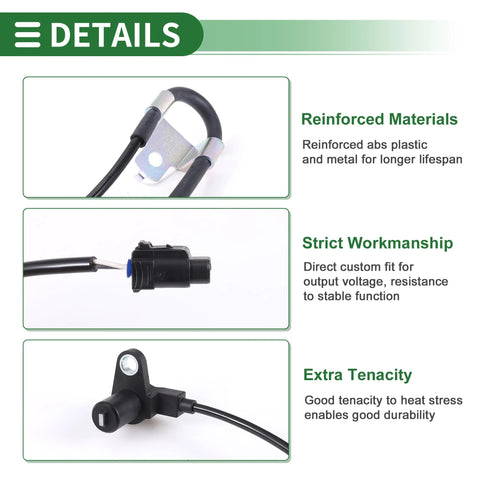 VekAuto ABS wheel speed sensor for Suzuki Swift front-left; reinforced plastic/metal construction and durable design