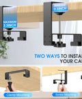 Installation options for 40 Inch Under Desk Cable Management Tray No Drill Cord Organizer With Anti Sag Reinforced Base