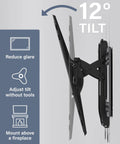 Heavy Duty Tilting TV Wall Mount For Big Screens Up To 90 Inches And 150 Pounds with 12-degree tilt to reduce glare.