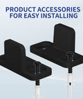 Sliding Barn Door Floor Guide Aluminum T Guide Floor Mounted Bottom Guides Heavy Duty Barn Door Hardware Adjustable For Sliding Closet Doors Black 4 Pack Prevents Swinging And Keeps Door Aligned With Smooth shown with easy install parts