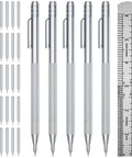 Five Pack Tungsten Carbide Scriber Set With 25 Replacement Tips Magnetic Engraving Pen And A 6 Inch Stainless Steel Ruler Knurled Aluminum Handle