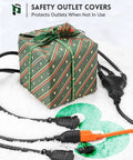 Outdoor Extension Cord With One To Three Outlet Splitter Built Tough All Weather 16 Gauge Three Conductor SJTW Waterproof Cable 125 Volt 13 Amp ETL Listed in snow with gift box