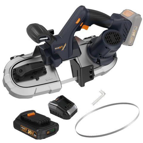Cordless Metal Bandsaw With Brushless Motor, 20V Max, Two And A Half Inch Cutting Capacity, Six Speeds, Sparks Free Metal Cutting
