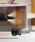 Palm Size 4V Cordless Electric Screwdriver With A 5 Inch Pocket Size Handy One Hand Operation 3 Variable Speeds 320 360 400 RPM