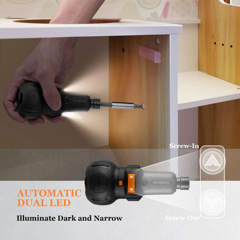 Palm Size 4V Cordless Electric Screwdriver With A 5 Inch Pocket Size Handy One Hand Operation 3 Variable Speeds 320 360 400 RPM
