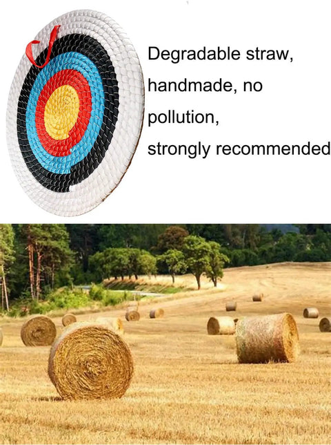 Handmade Straw Archery Target For Recurve Bow Or Longbow 20 Inch Backyard Practice A Go To Target For Kids Teens And Adults Eco Friendly