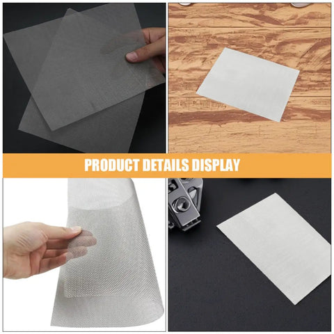 4 Piece Stainless Steel Vehicle Bumper Repair Mesh Kit Silver For Quick Hole Fix On Car Bumpers And Fenders Easy Install Durable Body Patch Solution For DIY Enthusiasts, four silver mesh sheets