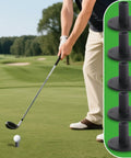Golfer using adjustable rubber golf tees for mats and simulators no slip durable indoor outdoor practice tees with holder.