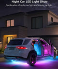 Car LED Strip Lights RGBIC Interior Lighting With App Control And Music Sync 16 Million Colors illuminating car exterior and interior