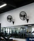 Heavy Duty 20 Inch Wall Mount Fans Set 2 Pack High Velocity Oscillating Fans With 6600 CFM in a gym setting