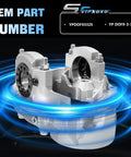 Heavy Duty Electric Coolant Water Pump For Ford 9 Inch Differential Case Replacement YPDOF93325 shiny silver pump with detailed part features