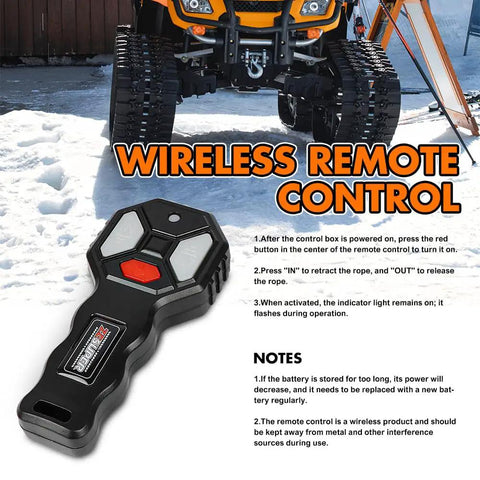 Wireless remote for 3000 Lb Electric Winch For ATV UTV Boat Trailer With Synthetic Rope 12V DC Off Road Towing Winch