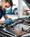 Mechanic applying Copper Anti Seize Heatproof Lubricant and Anti Seize Compound, Waterproof Copper Paste for Metal Assembly