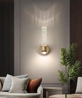 Modern LED Crystal Wall Sconces Bring A Hella Soft Up And Down Glow Perfect For Bedside Reading Or Living Room Vibes Quick Snap Install Solid Construction In A Snazzy Two Pack Vanity Lighting Set For Home Decor with gold accents and cozy ambiance.