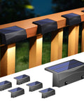 Outdoor Solar Deck Lights Set Of 6 Dope 7 Color RGB Waterproof Step Lights for railing at night