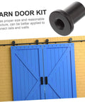 Set Of Five Replacement Track Spacers For Barn Door Hardware Kit DIY Ready Durable High Carbon Steel Spacers shown with blue barn doors