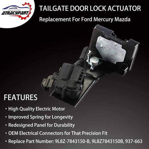 Rear Liftgate Lock Actuator Replacement For Ford Escape 2009 To 2012 Mazda Tribute 2008 To 2011 Mercury Mariner 2009 To 2011